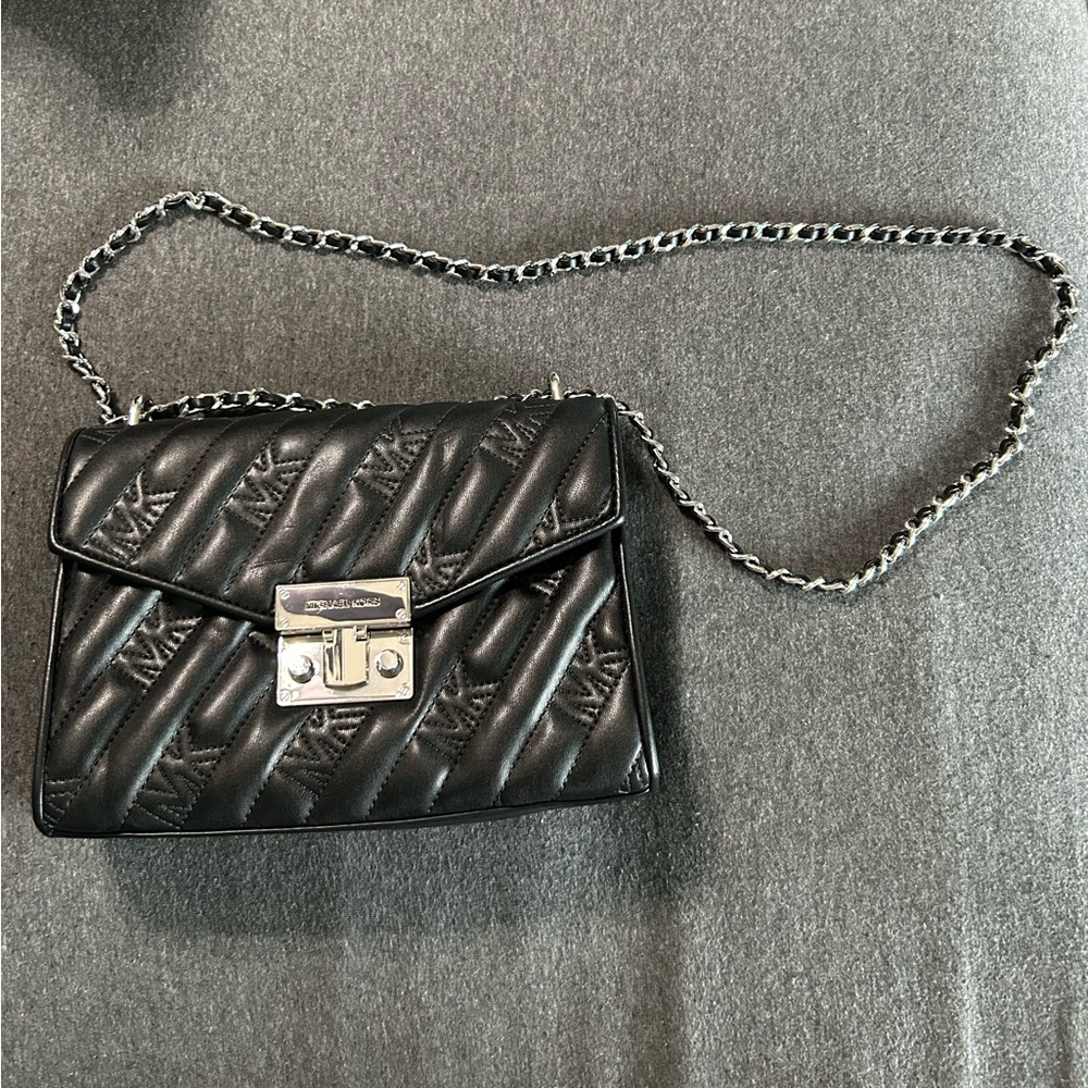 Michael Kors Quilted Leather Crossbody in Black